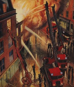 Feuerwehr im Einsatz, England, 1960er Jahre